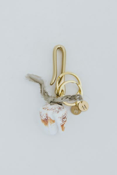 Fishermans Hook, Shell & Silk Keychain