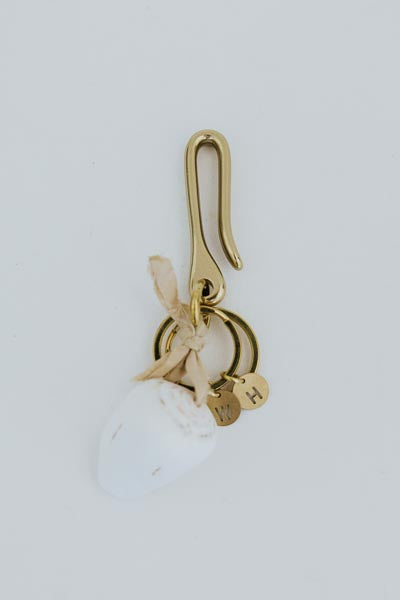 Fishermans Hook, Shell & Silk Keychain