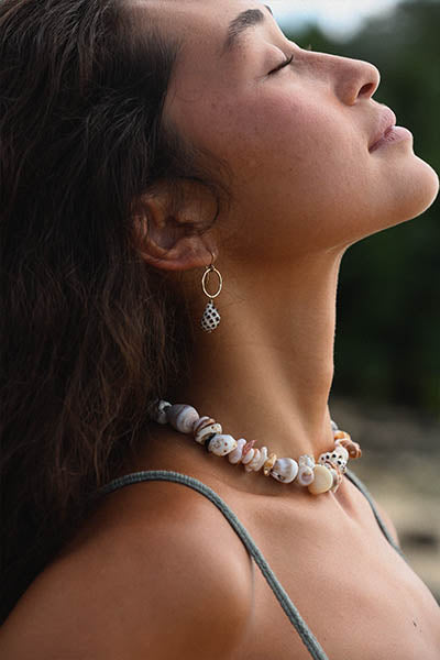 Shell Pile Necklace - Tahitian Pearl