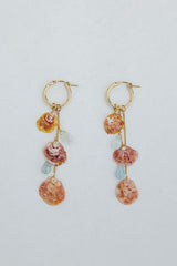 Clasp Hoop Shell Pile Earrings | Aquamarine + Spiny Scallop thumbnail