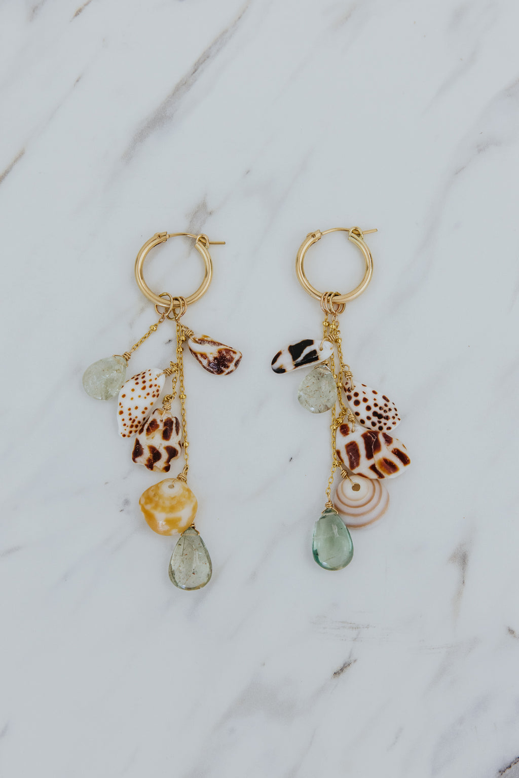 Shell Pile Charm Hoops | Cone Shell Chip Mix