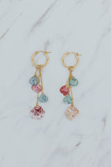 Shell Pile Charm Hoops | Aquamarine + Spiny Scallop thumbnail
