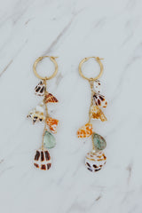 Shell Pile Charm Hoops | Hebrew Chip Mix