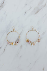 Shell Lei Hoop Earrings - Pink Pearl thumbnail