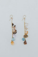 Shell Pile Earrings | Aquamarine + Mini cones thumbnail