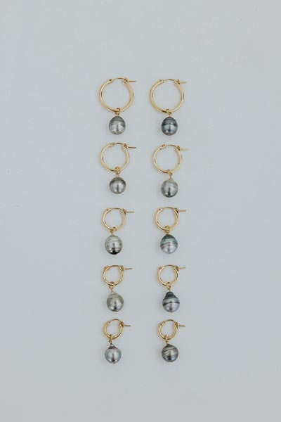 Charm Hoops - Baroque Tahitian Pearl