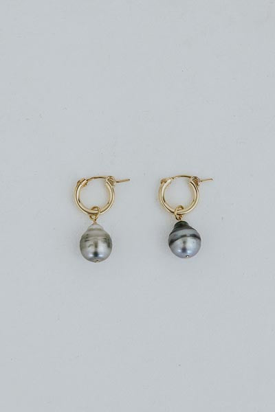 Charm Hoops - Baroque Tahitian Pearl