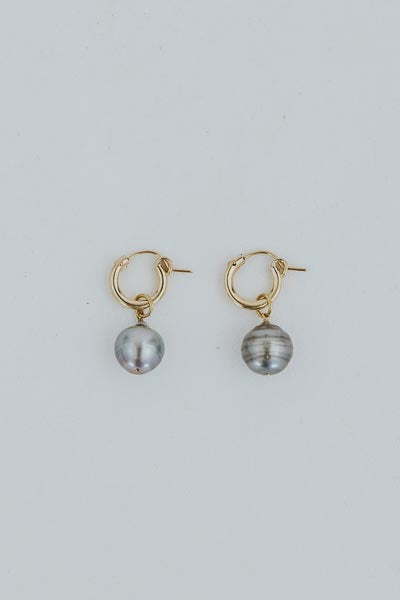 Charm Hoops - Baroque Tahitian Pearl