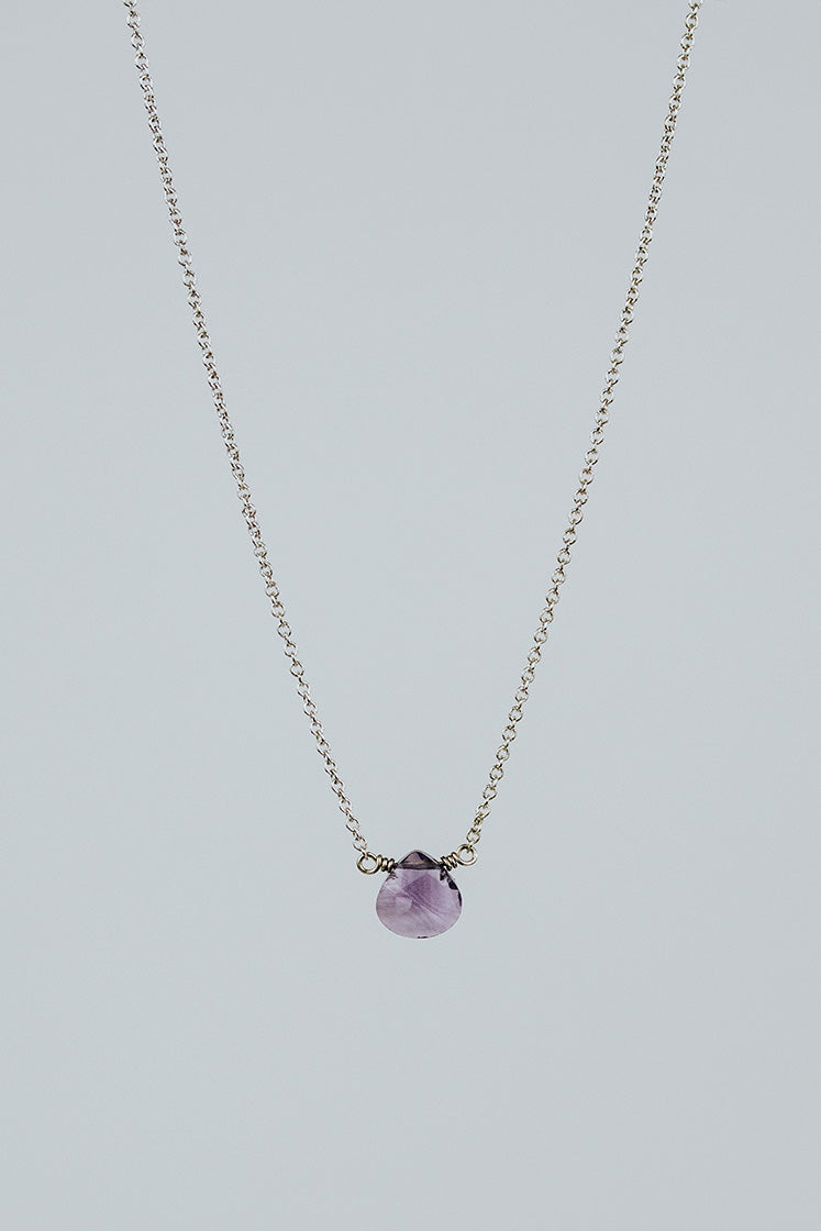 Single Stone Necklace - Cool Tones