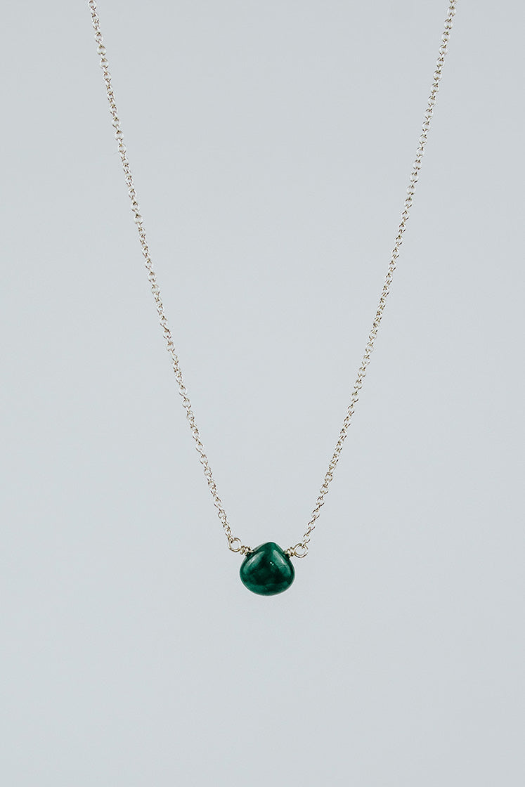 Single Stone Necklace - Cool Tones