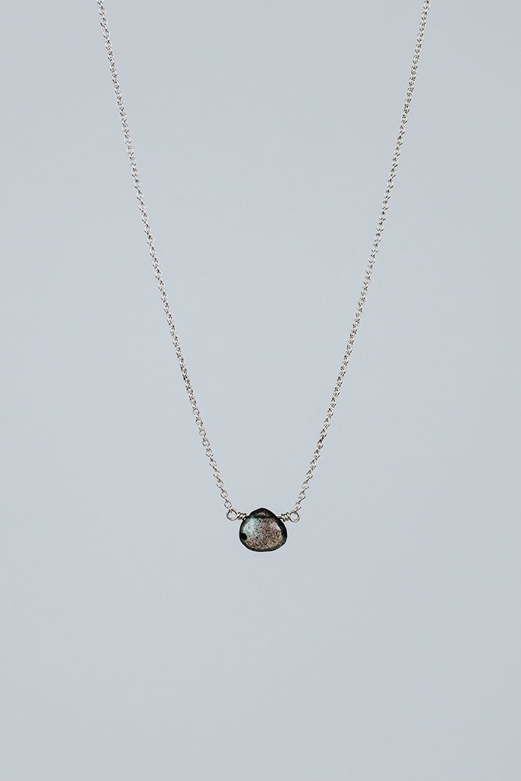 Single Stone Necklace - Cool Tones