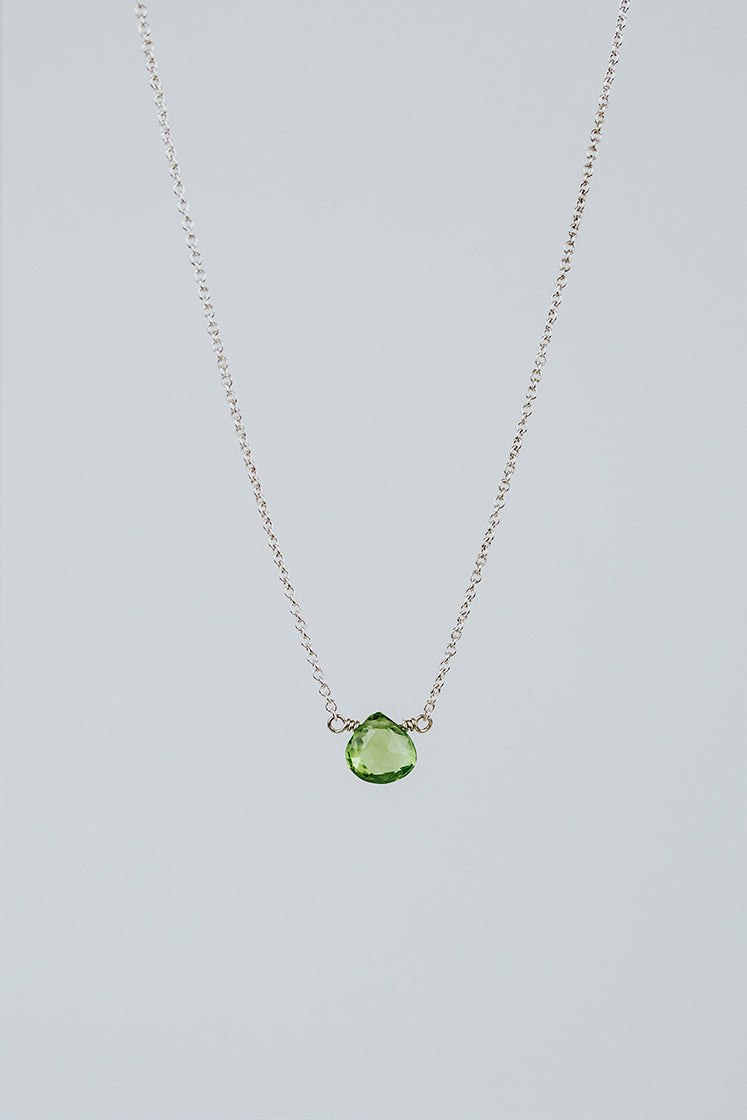 Single Stone Necklace - Cool Tones