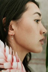 Sleeper Hoops - Large Diamond 14K Gold thumbnail