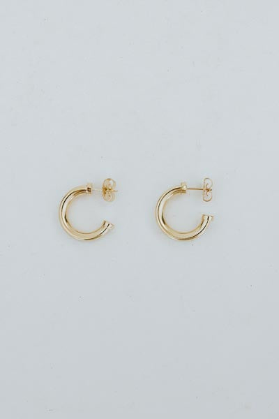 Wings Hawaii hollow hoop studs in gold-fill, small 