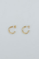 Wings Hawaii hollow hoop studs in gold-fill, small  thumbnail