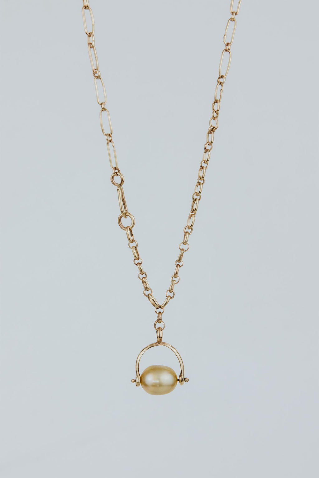Fob Necklace - South Seas Pearl 14K