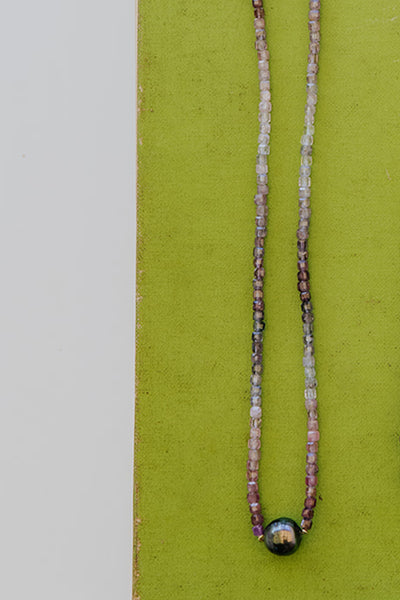 Beaded Tahitian Pearl Necklace - Spinel | GF