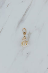 Wings Hawaii abbreviated spotted cone shell necklace charm in 14k gold-fill. Authentic Hawaiian seashells. Modern boho beachy chic shell jewelry handcrafted with aloha in Maui. 