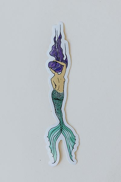 Wings Hawaii drifter mermaid sticker - purple hair