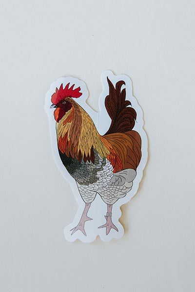 Wings Hawaii rooster sticker