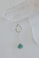Lariat Necklace - Grandidierite thumbnail