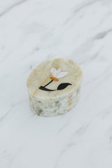 Wings Hawaii stone jewelry boxes with floral inlay design. Great gifts and souvenirs from Paia, Maui.  thumbnail