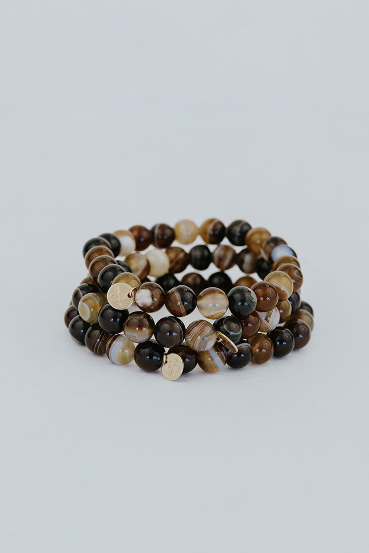Stretchy Beaded Bracelet - Agate