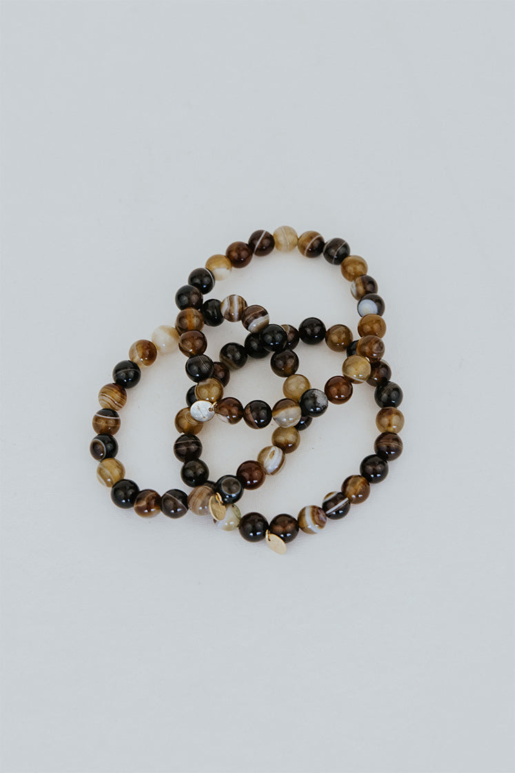 Stretchy Beaded Bracelet - Agate