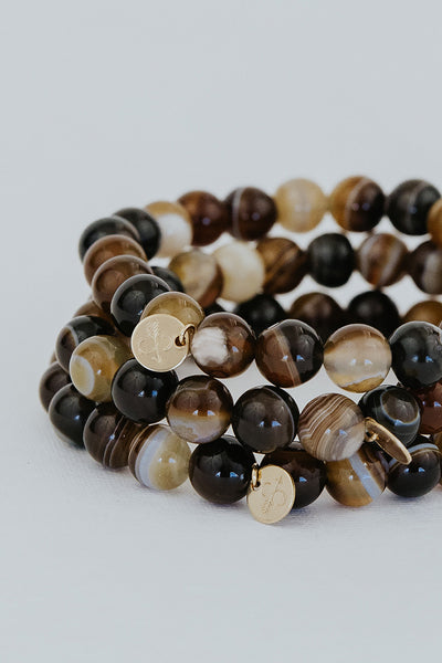Stretchy Beaded Bracelet - Agate