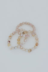 Stretchy Beaded Bracelet - Sakura Agate thumbnail