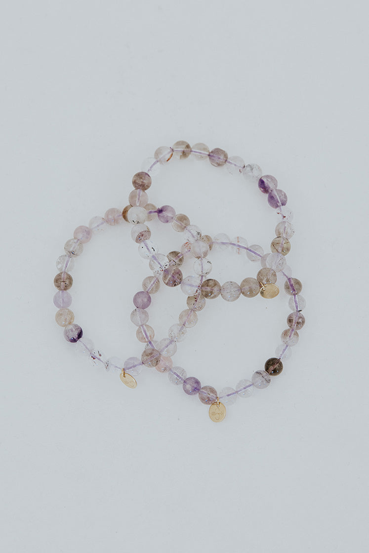 Stretchy Beaded Bracelet - Light Super Seven