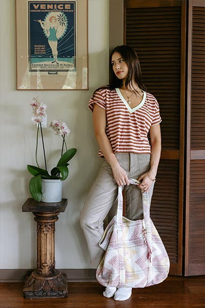 Vintage Stripe V-Neck