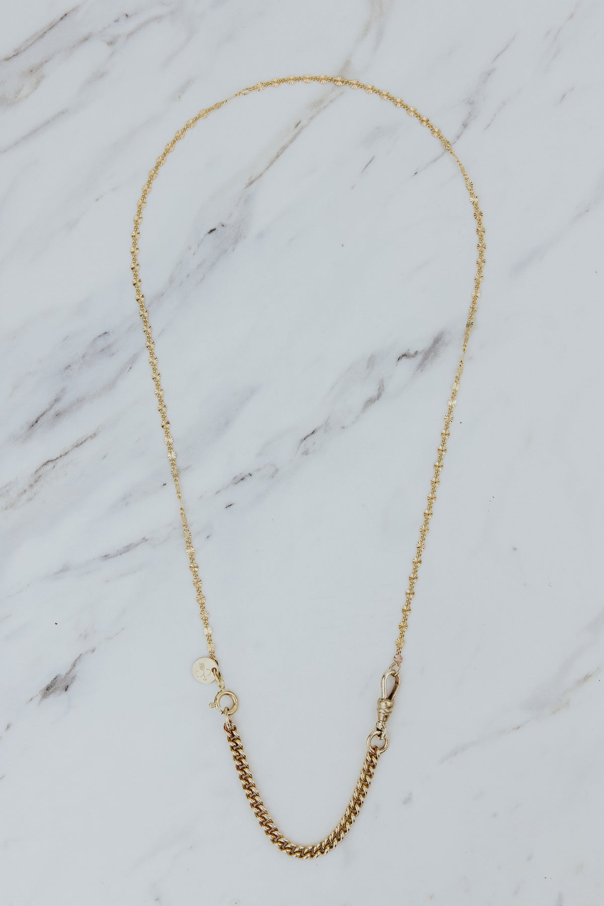 Wings Hawaii Sunburst chain necklaces in 14k gold-filled. 15" or 16" lengths. Fine jewelry handcrafted in Maui. Shown with fob extender sold separately. 