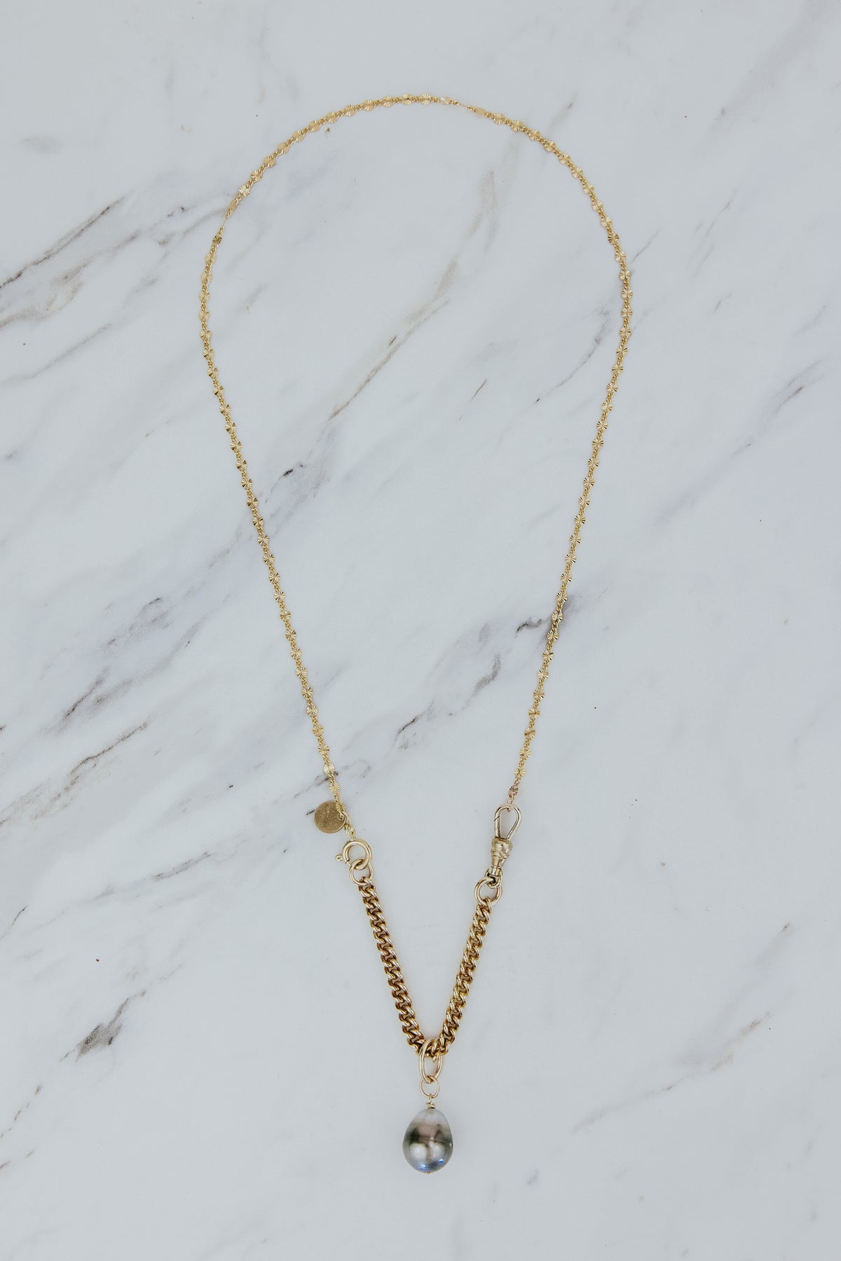 Wings Hawaii Sunburst chain necklaces in 14k gold-filled. 15" or 16" lengths. Fine jewelry handcrafted in Maui. Shown with fob extender and charm sold separately. 