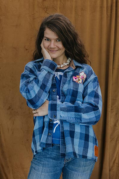 wings hawaii sun collage flannel shacket