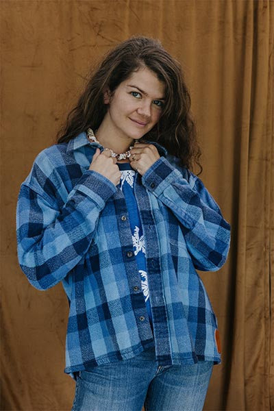 wings hawaii sun collage flannel shacket