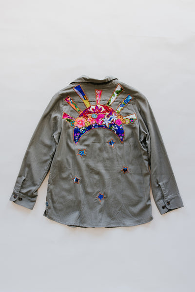 Sun + Moon Linen Blouse - Olive Grove