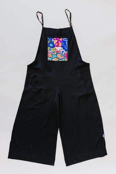 Wings Hawaii Sun Pocket Overalls in Black