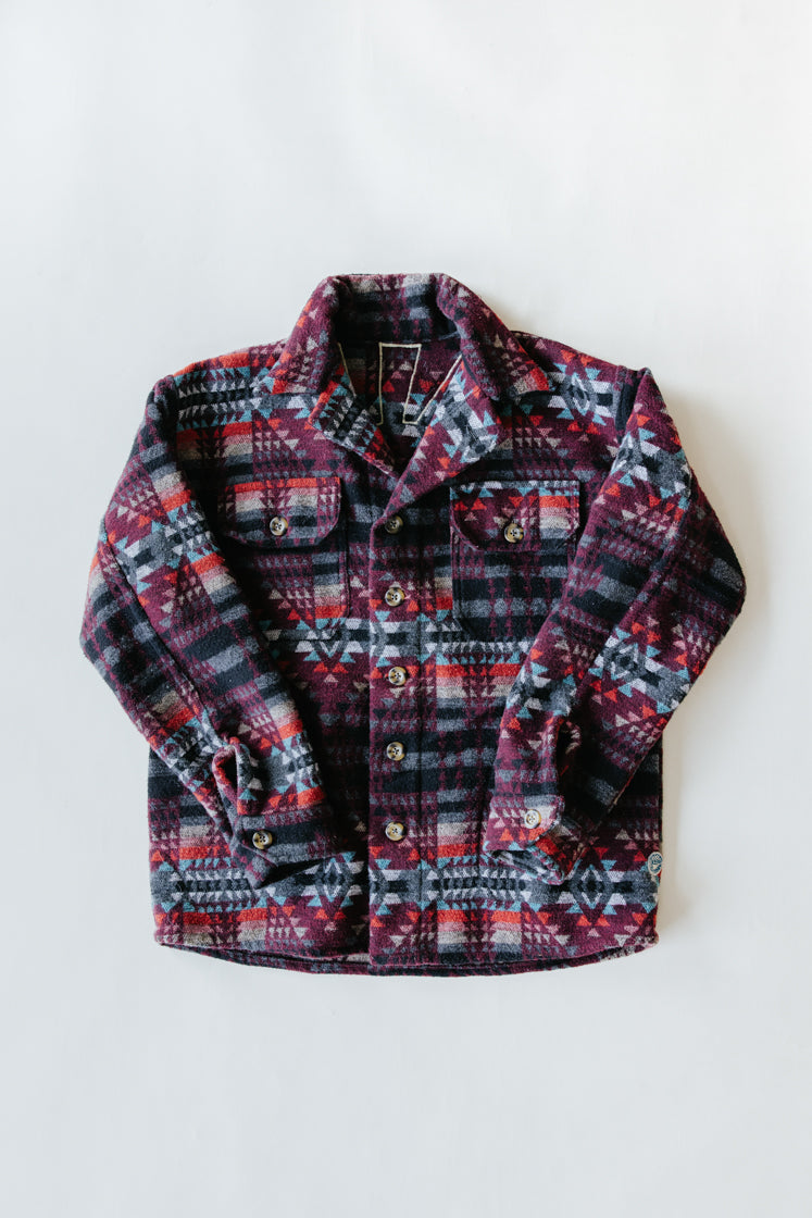 Aztec Army Jacket - Wine