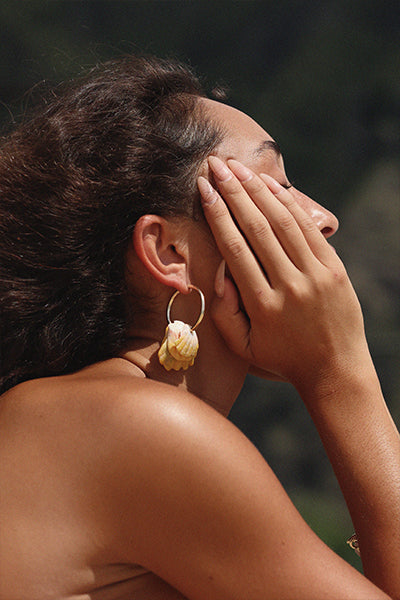 Bombucha Sunrise Shell Hoops