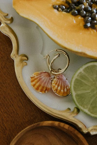 Charm Hoops - Sunrise Shells