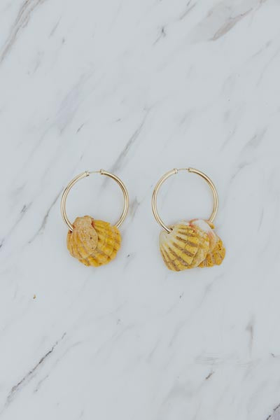 Bombucha Sunrise Shell Hoops