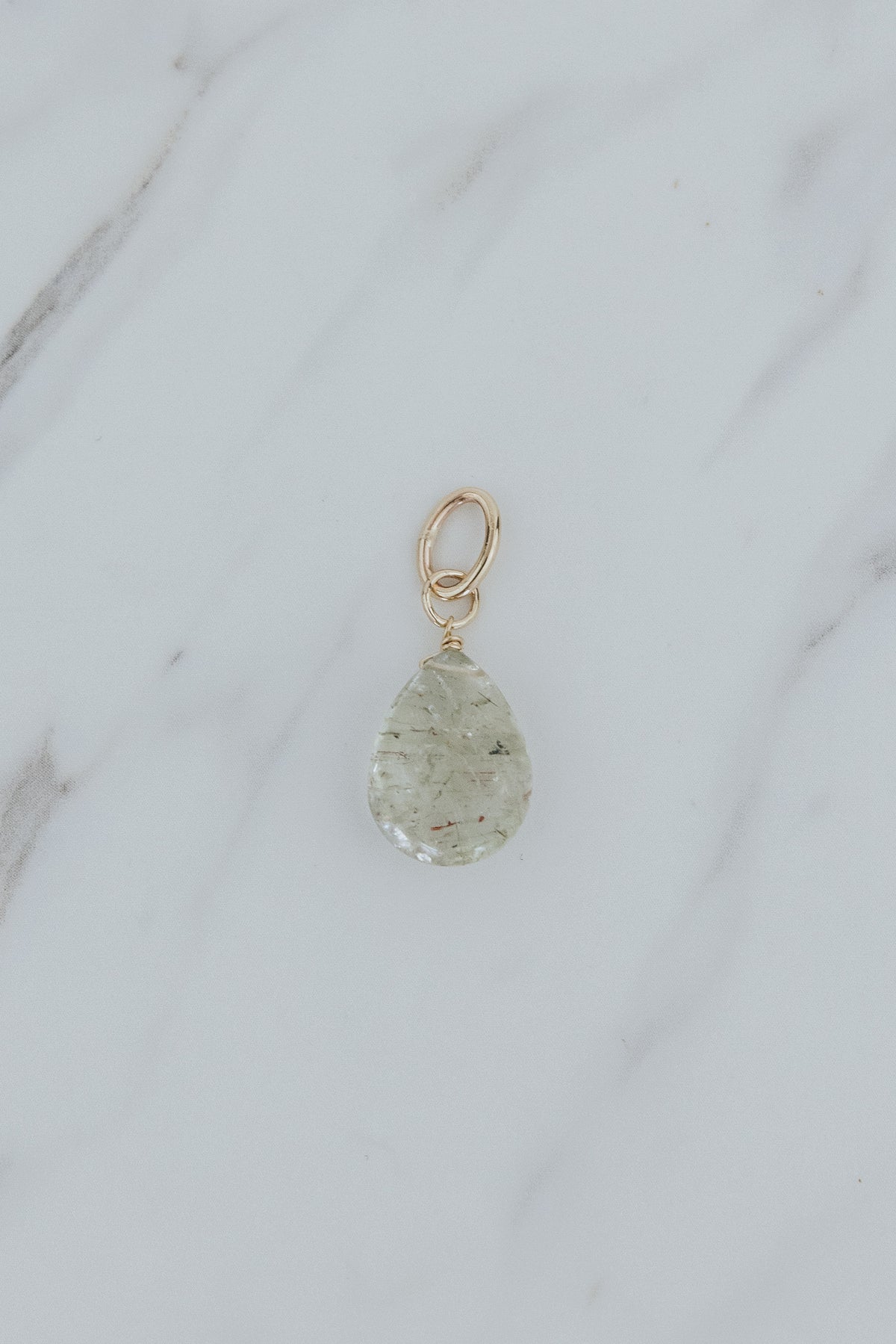 Wings Hawaii green gemstone necklace charms. Sunstone and 14k gold-filled. Fine jewelry handcrafted with aloha in Maui. 
