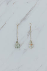 Wings Hawaii Drop Chain Green Sunstone earring charms in sterling silver. Fine jewelry handcrafted in Maui. Mix, match, layer, customize with our Charm Bar Collection. Modern, beachy, boho chic jewelry made in Hawaii.  thumbnail