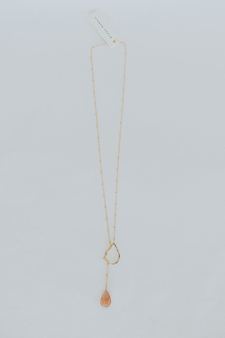 Lariat Necklace - Sunstone