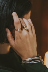 Wide Set Gemstone Ring - Sunstone thumbnail