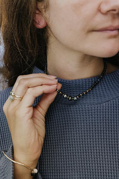 Wings Hawaii Tahitian Pearl Beaded Necklace - Black Opal