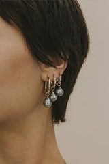 Charm Hoops - Baroque Tahitian Pearl thumbnail