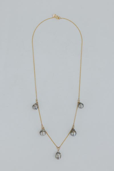 wings hawaii tahitian pearl chandelier necklace in 14k gold fill