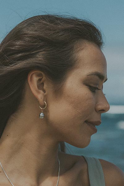 Charm Hoops - Baroque Tahitian Pearl